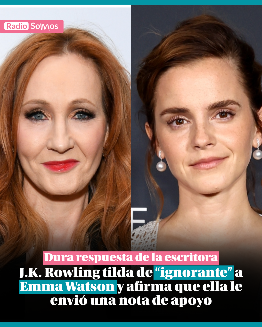 J.K. Rowling tilda de “ignorante” a Emma Watson y afirma que ella le envió una nota de apoyo