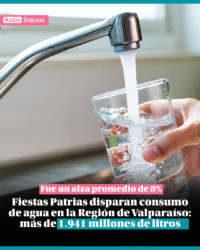 Fiestas Patrias disparan consumo de agua en la Región de Valparaíso: más de 1.941 millones de litros