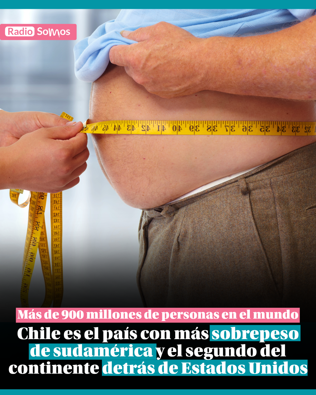 OMS sitúa a Chile líder sudamericano en obesidad adulta