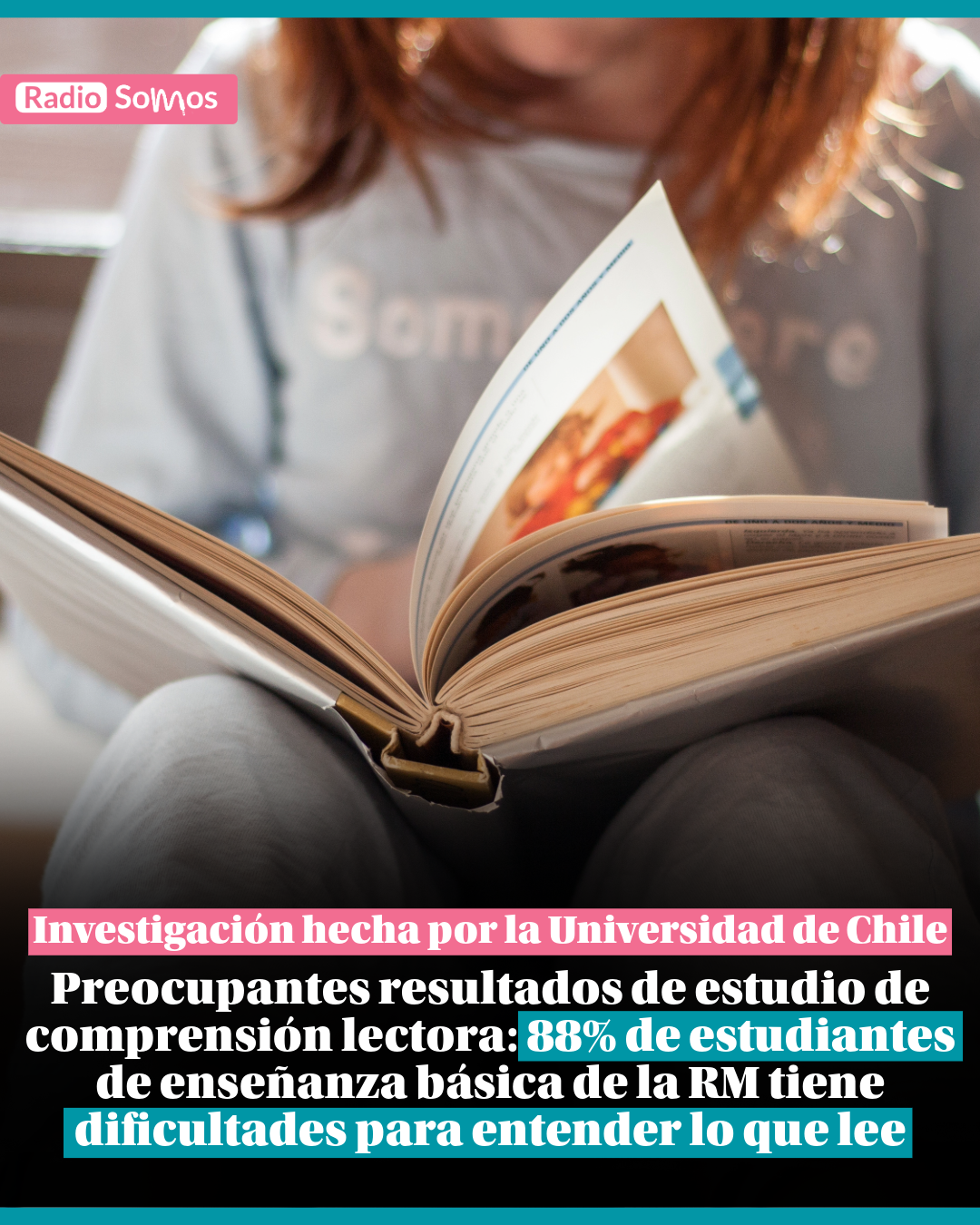 Preocupantes resultados de estudio de comprensión lectora: 88% de estudiantes de enseñanza básica de la RM tiene dificultades para entender lo que lee