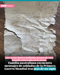 Familia australiana encuentra mensajes de soldados de la Primera Guerra Mundial tras más de un siglo
