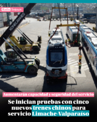 Se inician pruebas con cinco nuevos trenes chinos para servicio Limache-Valparaíso