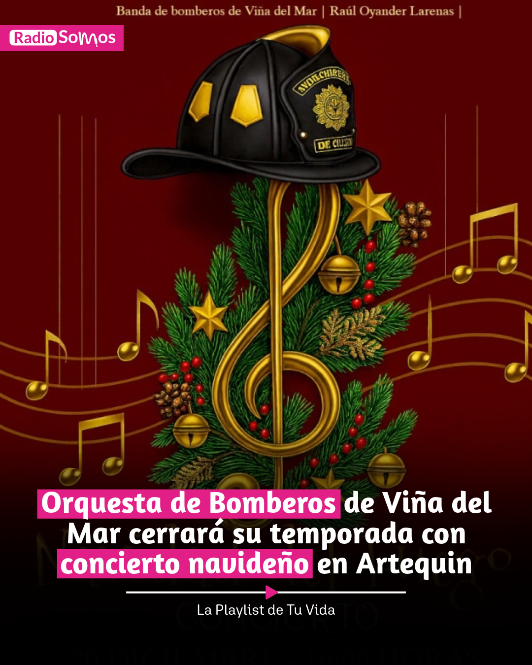 Orquesta de Bomberos de Viña del Mar cerrará su temporada con concierto navideño en Artequin